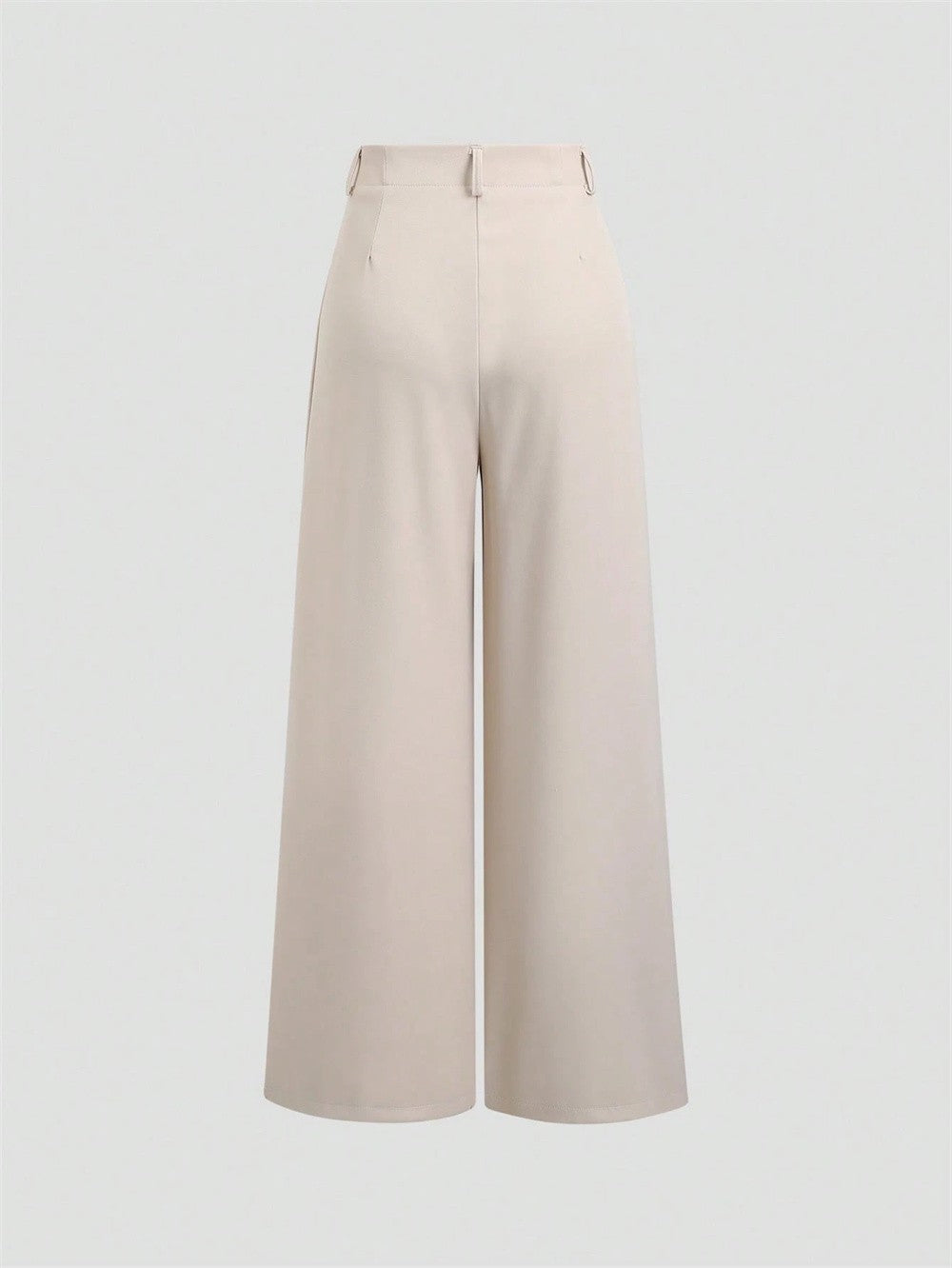 Women's Elegant Jacquard Pleating Wide-Leg Pants Office/Commuting Solid Color Loose Casual Suit Pants, Autumn/Winter