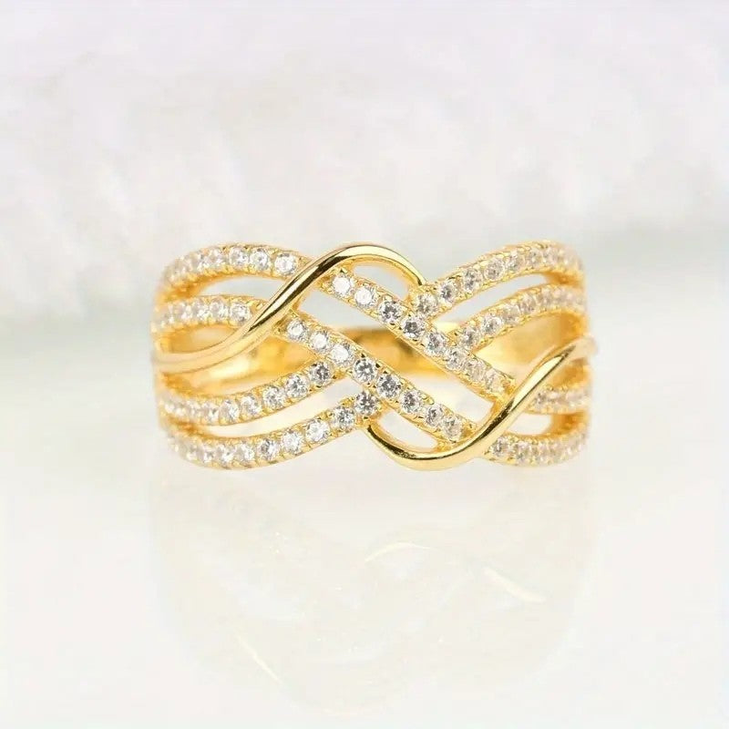 Anel Feminino Atacado Transfronteiriço Temperamento Joia Europeia e Americana Diamante Completo Moda Senso Avançado Clássico Versátil