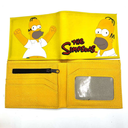 Carteira Dobrável Marvel Vingadores Os Simpsons Bonecos de Anime Masculina Infantil Porta-Cartões de Identidade com Prendedor de Dinheiro Bolsa de Presente de Desenhos Animados