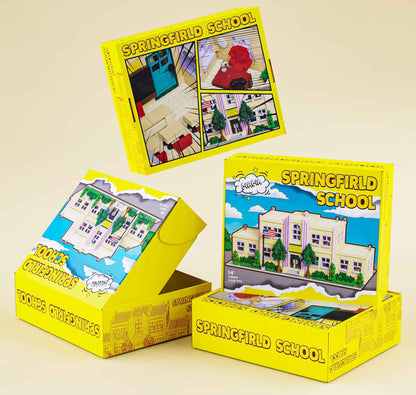3500PCS Springfield Elementary School Building Blocks Idea Anime Street View Modular Architecture Brick Model Bricks Toys for Adults Christmas Gift