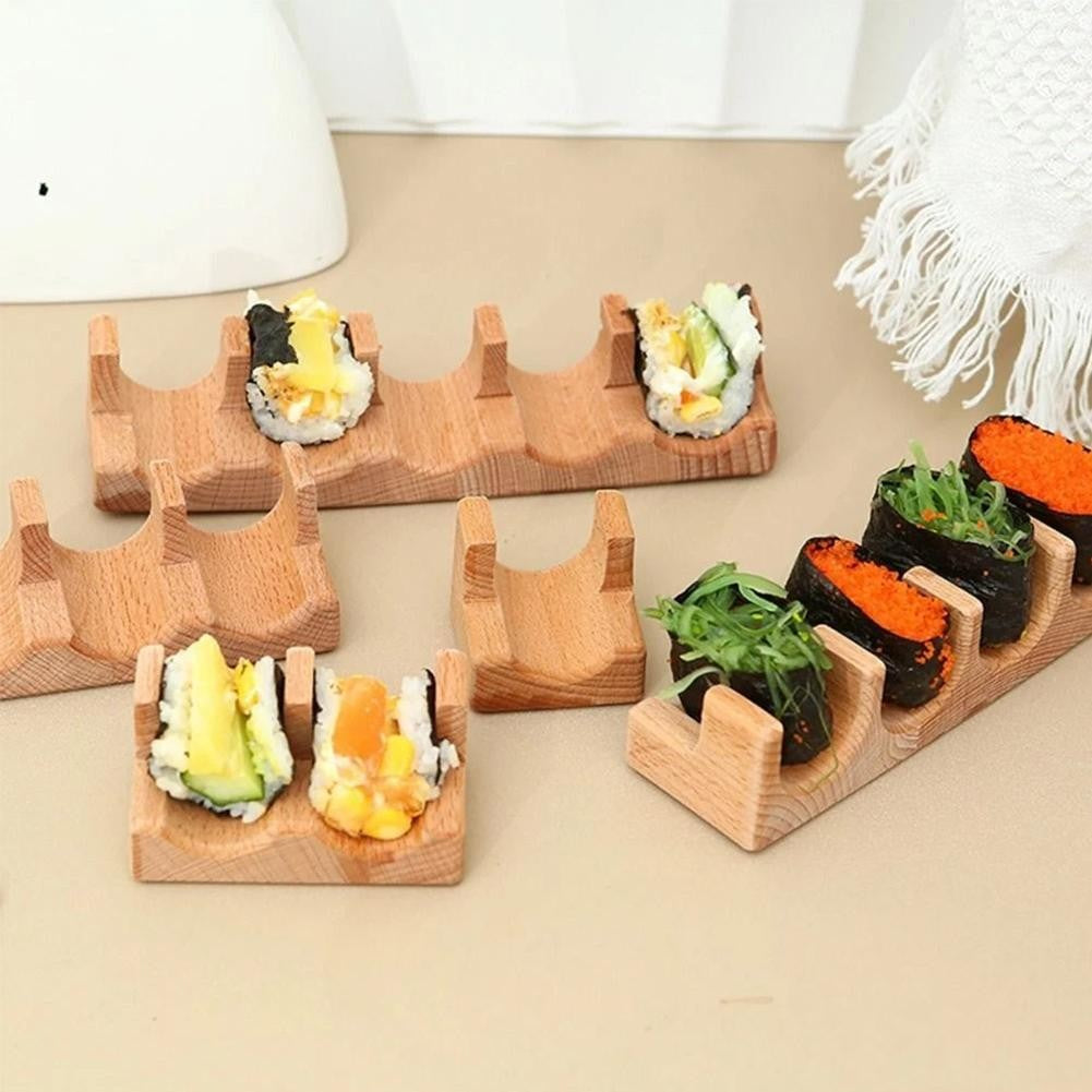 Suporte de Sushi Japonês de Madeira em U Rack de Taco Suporte de Prato de Comida Suporte de Bandeja de Servir Sushi Barco de Sushi