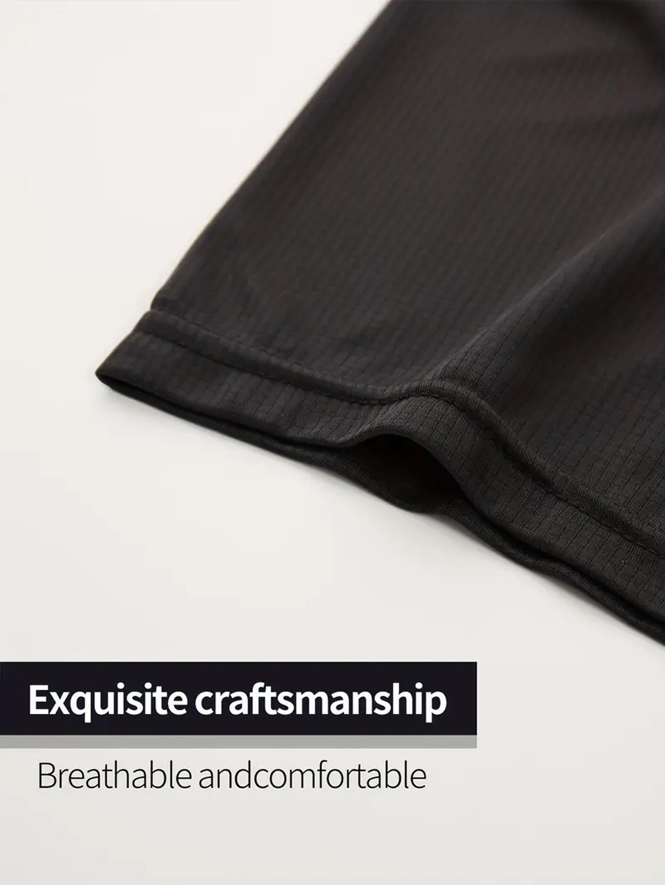 Round Neck T-Shirt 2-Pack Black Ultra-Light Men's Quick Drying Breathable Sweat-Absorbent Shirt Suitable for Fitness Gym and Run