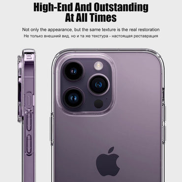 Luxury Clear Silicone Phone Case For iPhone 16 15 14 13 12 11 Pro Max XR X XS 7 8 Plus Shockproof Transparent Bumper Back Cover