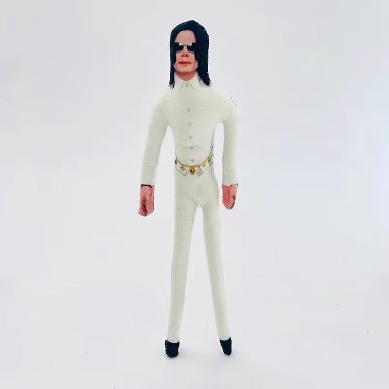 28cm Michael Jackson Action Doll Michael Jackson Cosplay Props Soft Stuffed Doll Abstract Joint Mobility Doll Collection Gift