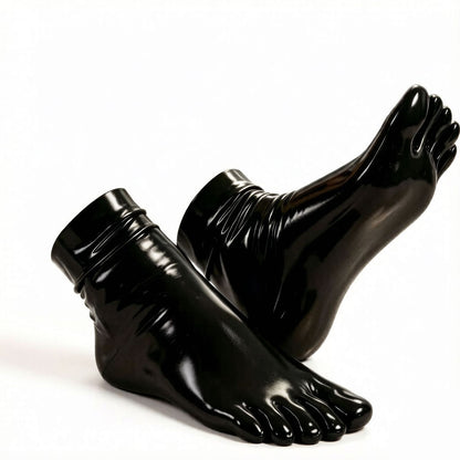 Black Rubber Footed Long Stockings Short socks Elastic Separate Five Toe