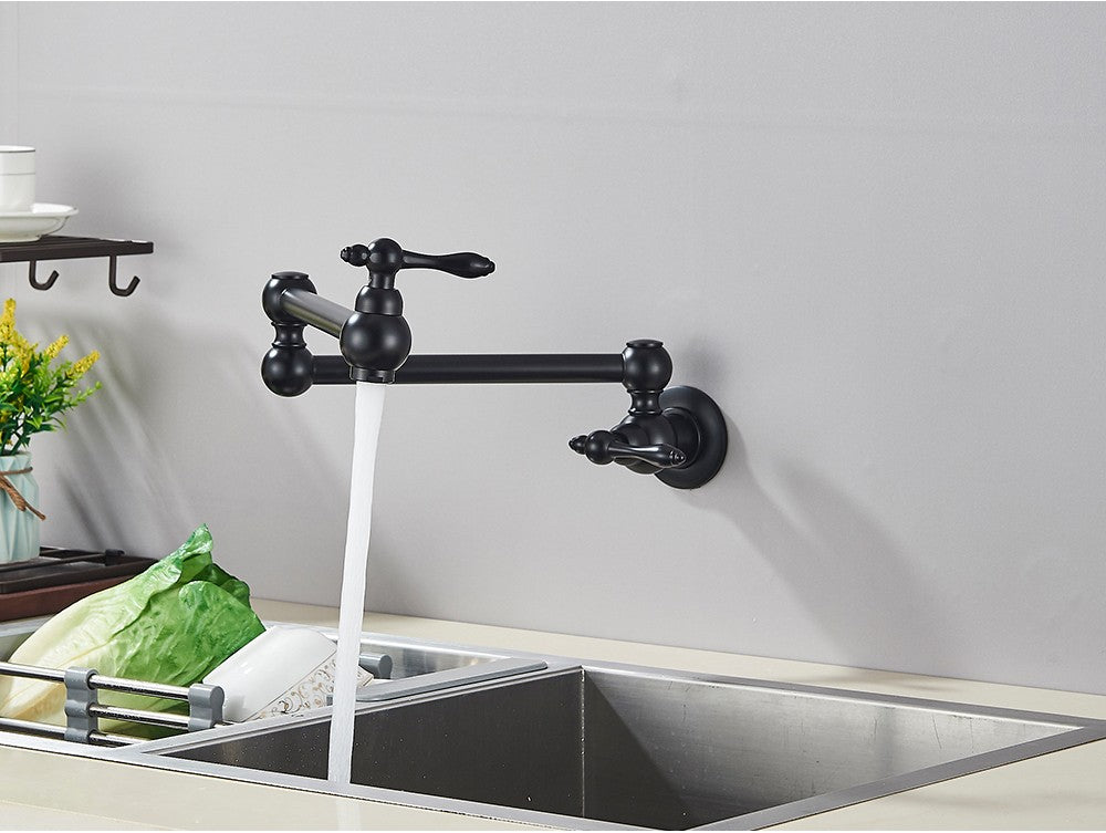 Brushed Gold Rotated Kitchen Sink Faucet Cold Water Tap Brass Basin Sink Swivel Faucets Wall Mounted Faucet