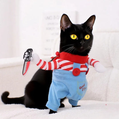 Roupa Engraçada para Gatos Roupa de Gato de Halloween Fantasia Fofa para Festas de Animais de Estimação Roupas para Gatos Pequenos e Médios Cães Animais de Estimação Cosplay para Gatos Sphynx Ragdoll