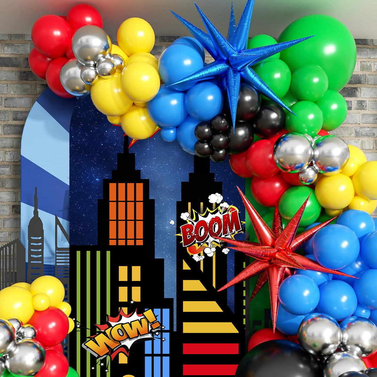 City Hero Birthday Arched Background Cloth Christmas Decoration Birthday Party Decoration 2026 New Year Decoration