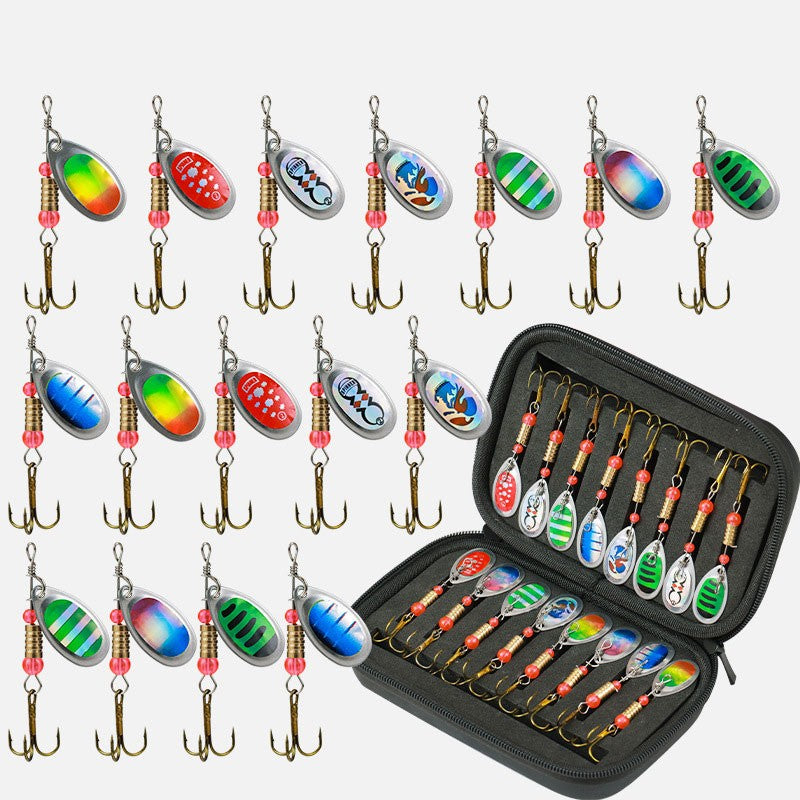 Kit Isca Artificial Jig Spinner com Caixa de Pesca Giratória 3g para Pesca de Lúcio Salmão Marítimo Isca Rígida de Superfície Trolling