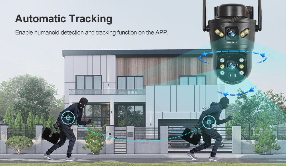 LS VISION 4G /WIFI Outdoor Solar Camera 8MP Dual Lens PIR Sim Card built in Night Vision Waterproof Security Camara Battery CCTV