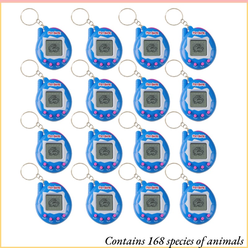 64-6PCS Virtual Pet Keychain Tamagotchi Electronic Toys for kids Video Game Party Favors Birthday Gifts School Classroom Prizes