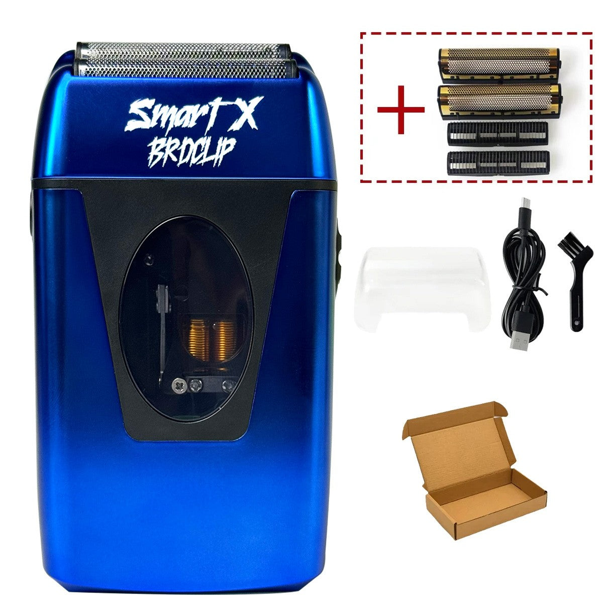 9000RPM BRDCLIP BRD999 Magnetic Motor Professional Electric Men's Beard Trimmer Double Foil Shaver USB Hair Cutting Machine