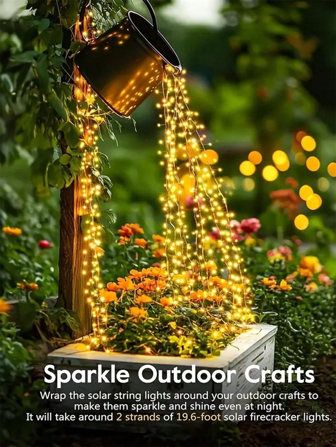 Solar LED Firecracker String Lights Outdoor Waterproof Garland Fairy Light for Wedding Party Garden Christmas Holiday Decoration