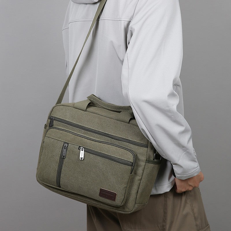 Fashionable Men's Shoulder Bag, Large Capacity Canvas Crossbody Bag, Casual Handbag, Suitable for Business, Daily Commuting, Etc