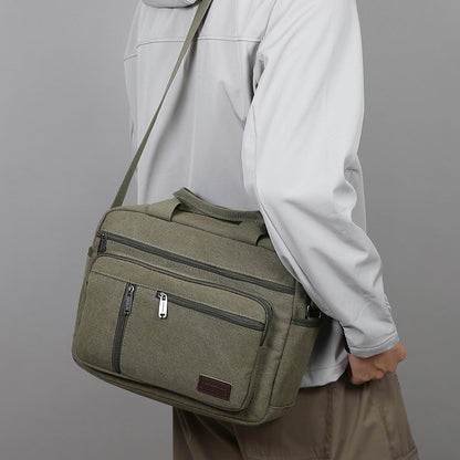 Fashionable Men's Shoulder Bag, Large Capacity Canvas Crossbody Bag, Casual Handbag, Suitable for Business, Daily Commuting, Etc