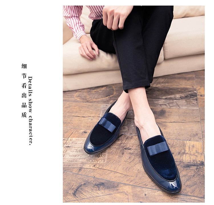Yuppie Social Leather Shoes Men Classic Wedding Men's Dress Shoes Bow Formal Shoes For Men Slip On Loafers Man