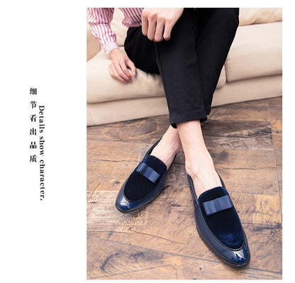 Yuppie Social Leather Shoes Men Classic Wedding Men's Dress Shoes Bow Formal Shoes For Men Slip On Loafers Man