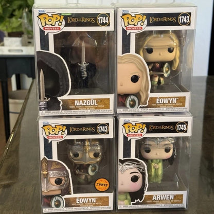 Funko Pop Senhor Dos Anéis Original Boneco de Ação Modelo Nazgul Arwen Rei Bruxo no Fellbeast 63 1744 Escultura de Vinil Bonecos Presente