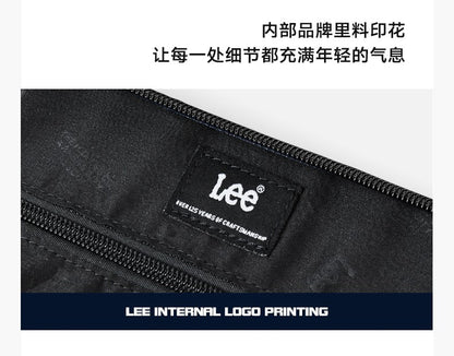 LEE Unisex Denim Blue Soft Pillow Shoulder Bags Beige Casual Simple Utility Light Ladies Large High Capacity Hobo Crossbody Bag