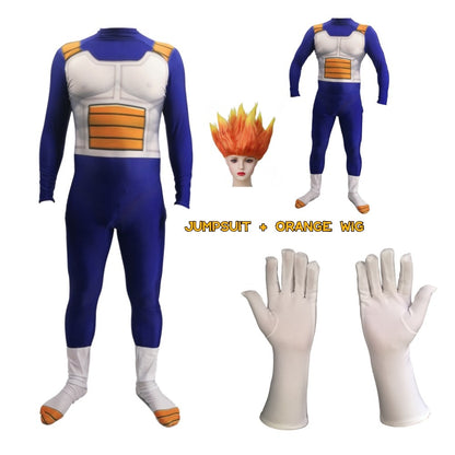 Men's Vegeta TRUNKS Kids Adult Cosplay Costume Super Saiyan Boys Youth GOKU Torankusu Halloween Jumpsuit Bodysuit Party Dress Up