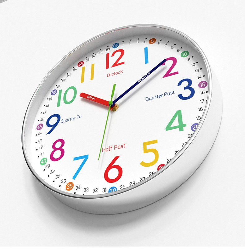 12 Inch Early Education Wall Clock Cartoon Children's Time Management Quartz Clock Home Wall Hanging Silent Clock 30CM