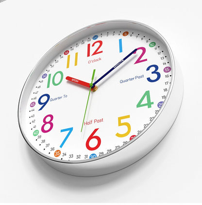 12 Inch Early Education Wall Clock Cartoon Children's Time Management Quartz Clock Home Wall Hanging Silent Clock 30CM