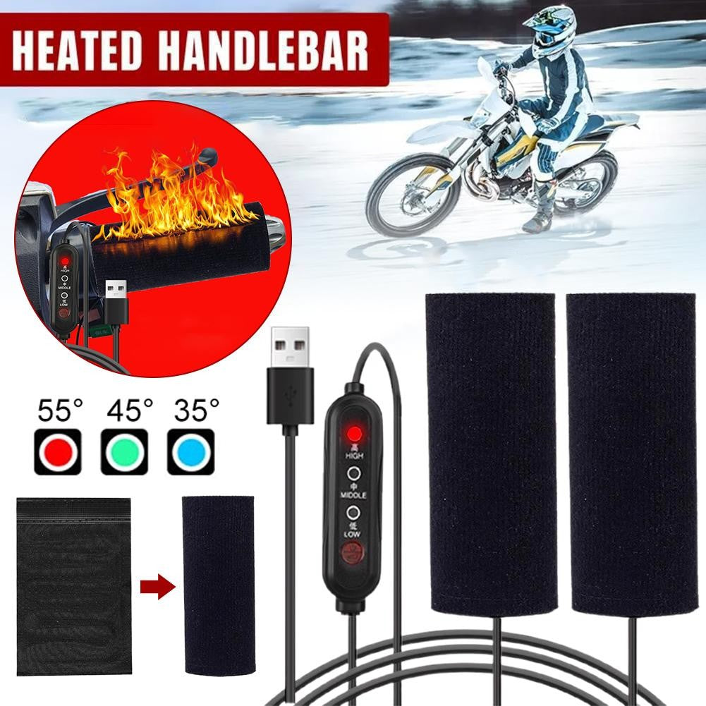 Manopla Aquecida USB 5V 3 Marchas Aquecedor Elétrico Cobertura de Manopla Aquecedor de Guidão Kit Aquecedor Acessórios de Moto