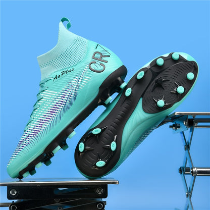 New Men Soccer Shoes Long Spikes Outdoor Sport Training Football Boots Cleats Adult Non Slip Boys Breathable Match Comfortable