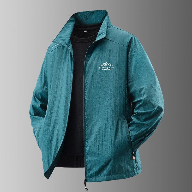 2025 Men's Summer Sun Protection Jacket Ultra-Light Thin Skin-Friendly Breathable UV Proof Fishing Ice Silk Sunscreen Coat