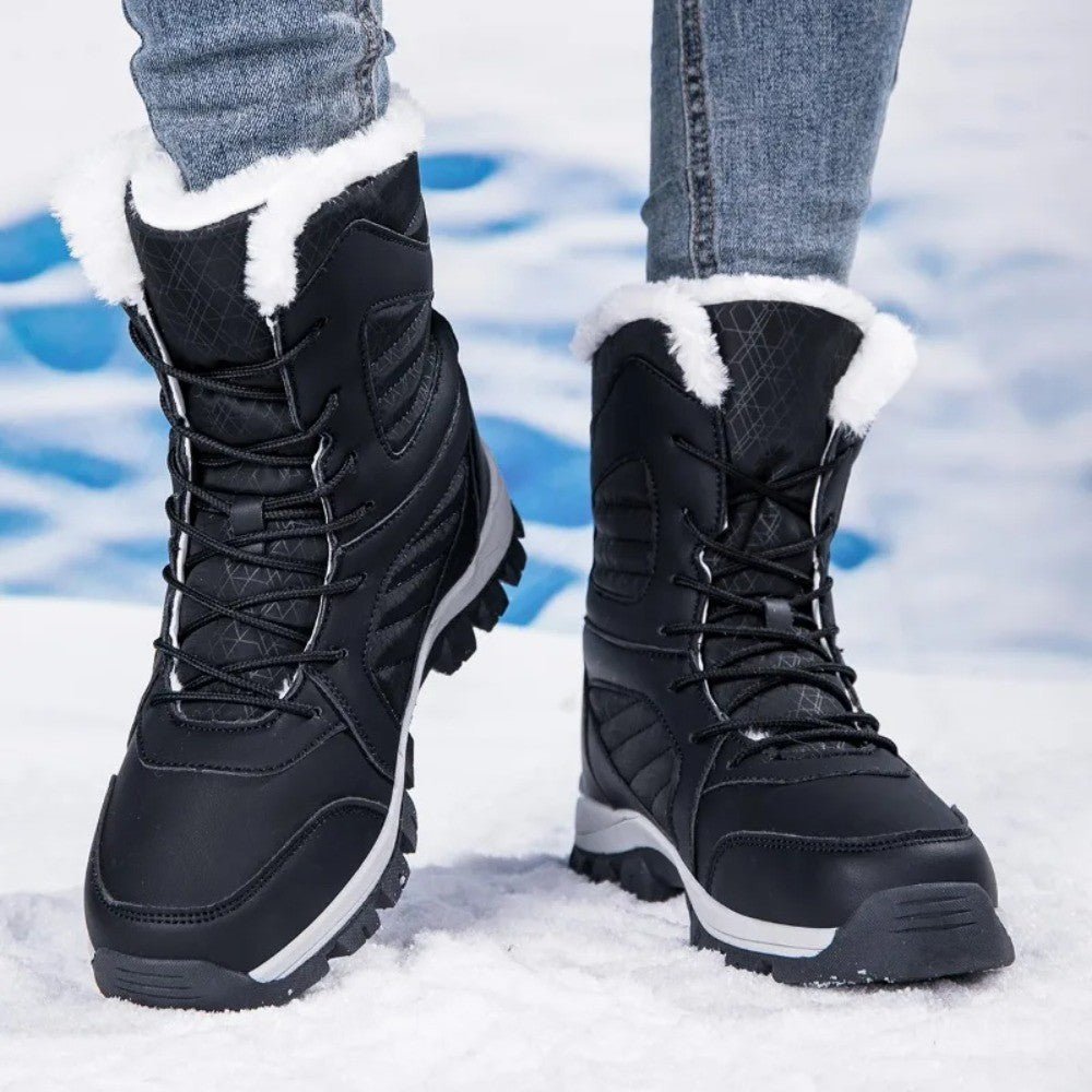 Winter Women's Snow Boots High Top Hiking Boots for Women Winter Outdoor Walking Sneakers Waterproof Plush Warm Platform Boots