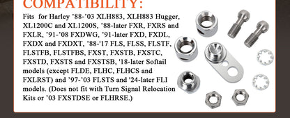 Motorcycle Front Turn Signal Swivel Assembly Set Kit For Harley Sportster 883 Dyna Fat Boy Softail Street Bob Low Rider 1988-UP