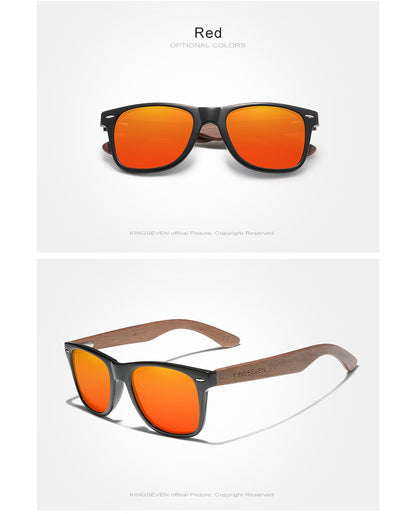 KINGSEVEN Brand 2023 Fashion Handmade Natural Wooden Sunglasses For Men Women Polarized Sun Glasses UV400 Mirror Male Eyewear
