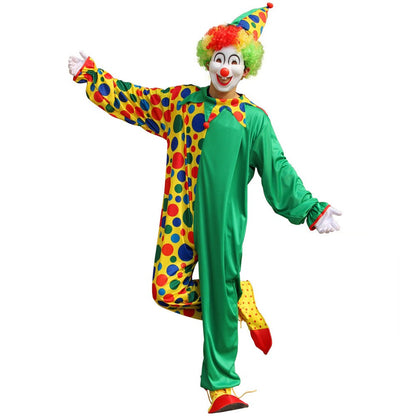 Adults Funny Clown  Costumes ,Joker Cosplay Suits for Men,Magician Performance Fancy Outfits?just Clothes,no Prop Wig/Mask/Shoes