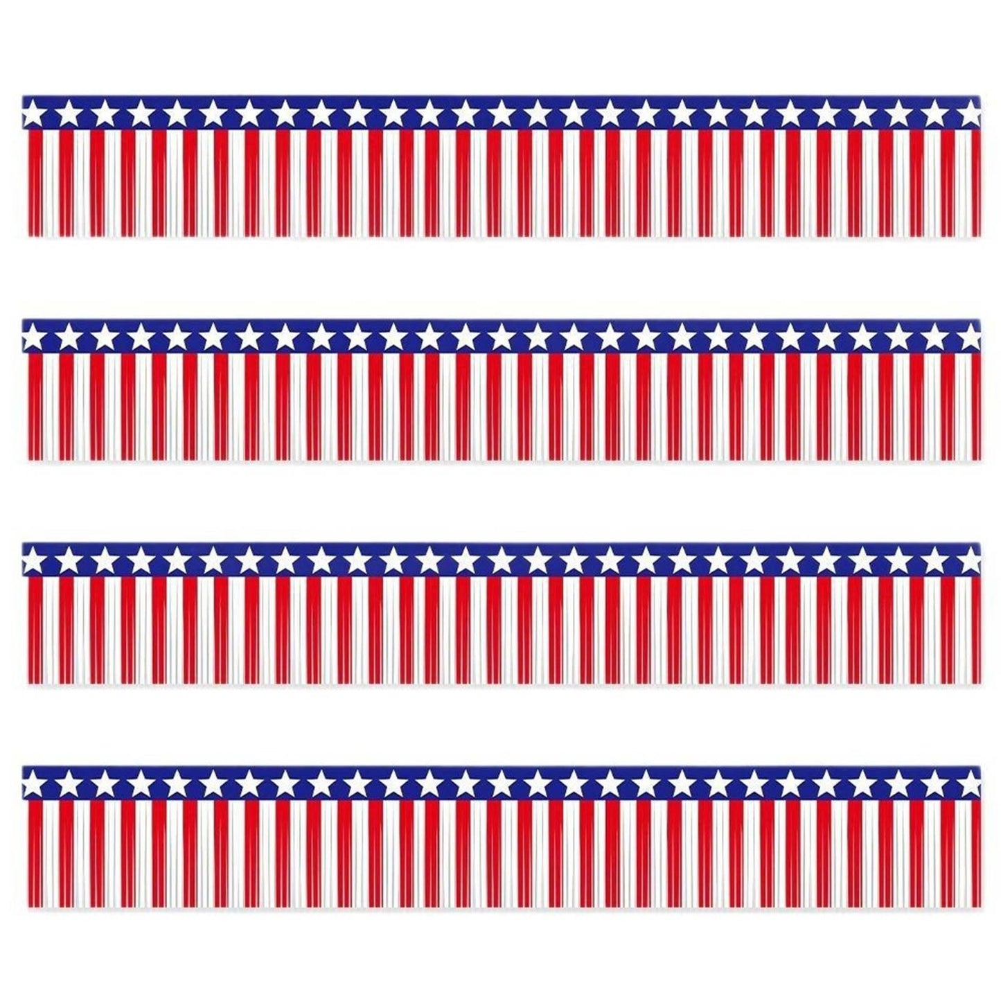 USA Flag Fringe Banner Tinsel Streamer Foil Tassel Garland For Independence Day Fourth Of July Indoor And Outdoor Decoration