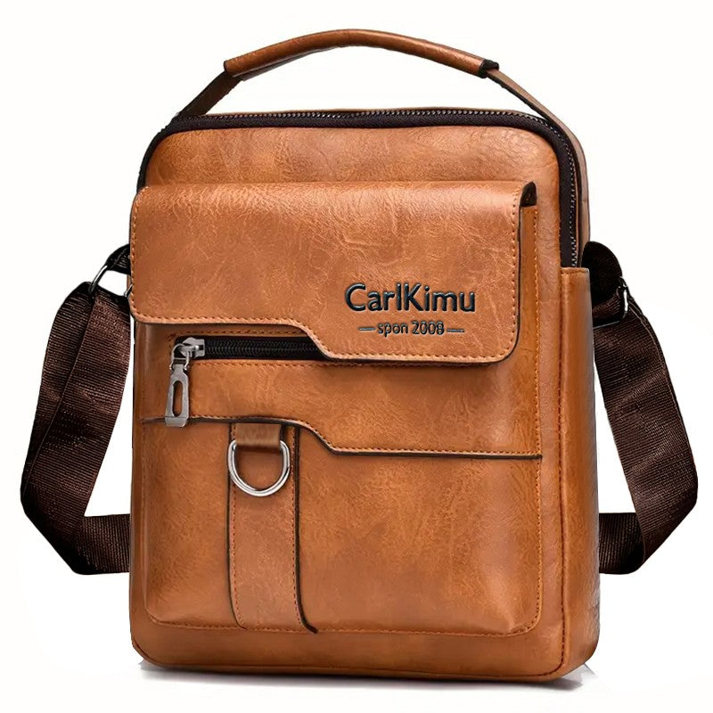 Men's bags can be carried on one shoulder with a slanted strap. Made of PU material, they are suitable for business outings.