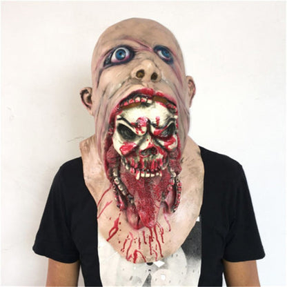 Spooky Halloween Zombie Mask - Latex Bloody Skull With Melted Face For Cosplay & Party Decorations Halloween Decorations