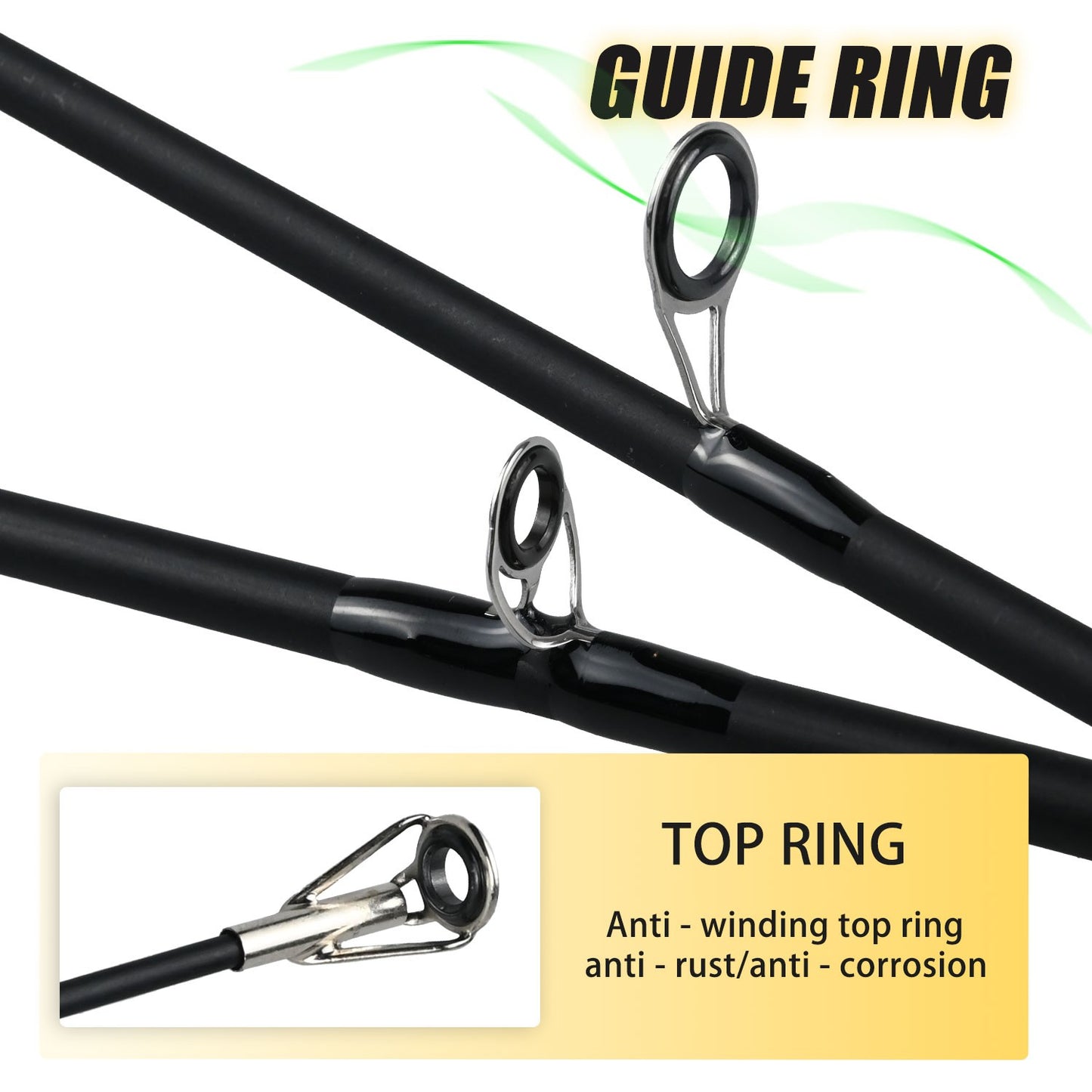 Vara De Pesca De Fibra De Carbono 1.8M/2.1M Vara De Viagem Portátil, Anel Guia De Cerâmica Requintado E Suave, Punho De Eva De Alta Densidade