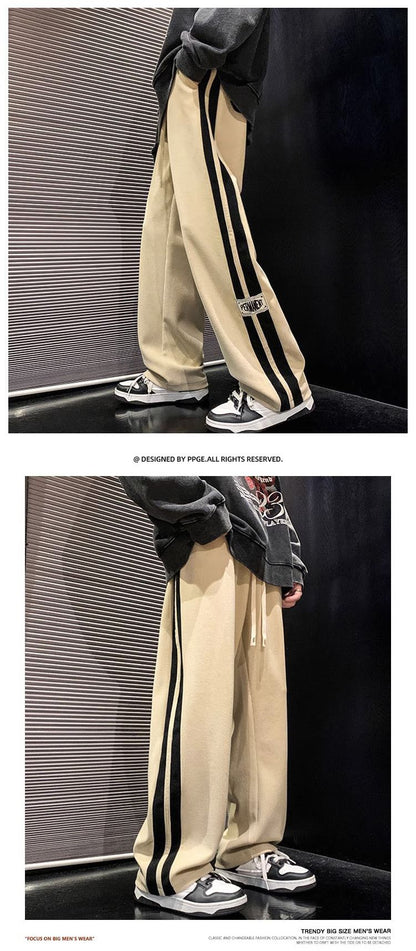 2024 Men's Casual Pants Corduroy Korean Style Loose Overalls Pants Straight Wide-leg Trousers Couple Streetwear new sweatpants