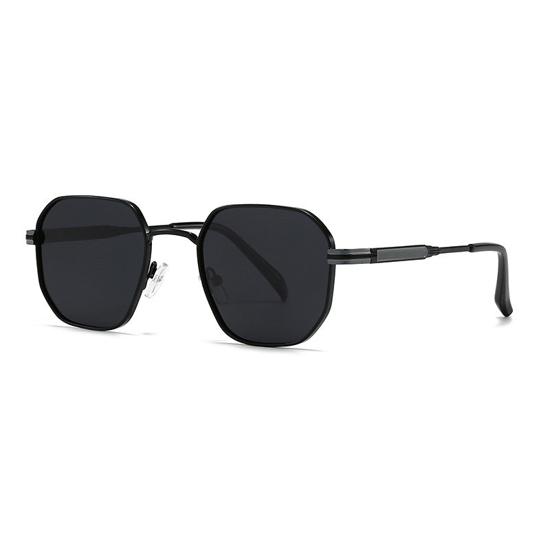 New European and American Style Men's Aviator Glasses, Retro Metal Square Frame Sunglasses, Cross-Border Ready Stock 1435