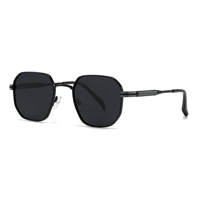 New European and American Style Men's Aviator Glasses, Retro Metal Square Frame Sunglasses, Cross-Border Ready Stock 1435