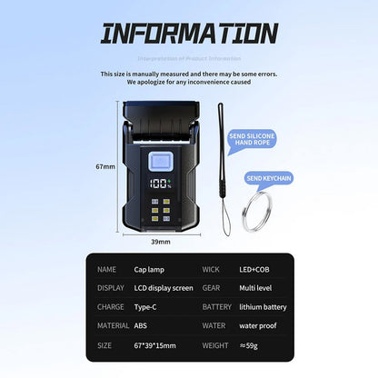 Multifunctional Usb Charging Flashlight Ajustable Mini LED Outdoor Torch Portable Keychain Light Magnetic Camping Warning Lamp