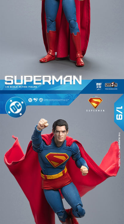 2025 Boneco de Ação Original Fondjoy David Corenswet Superman 1/9 Novo Boneco Superman Articulado em PVC Brinquedo Infantil Presente para Menino