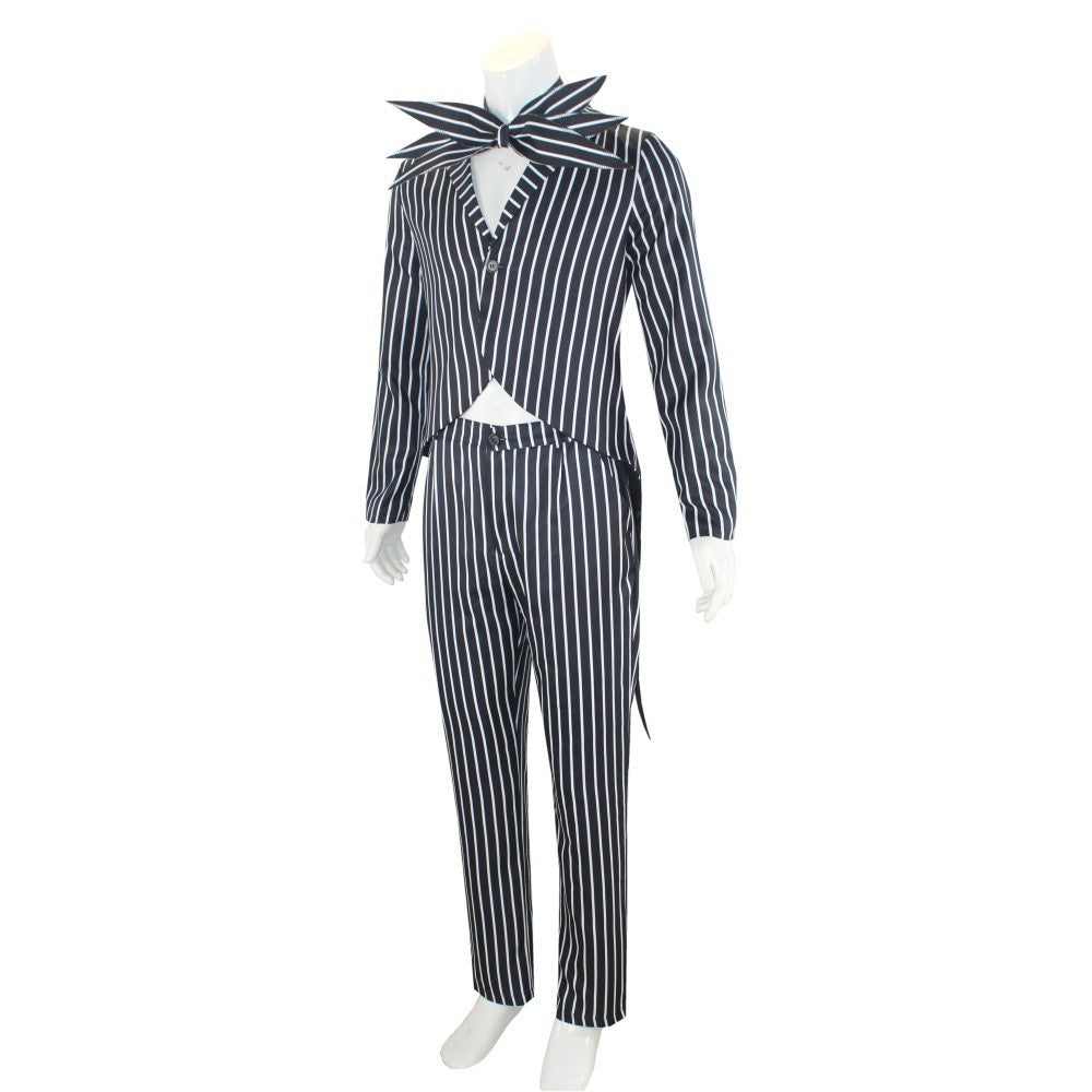 Role playing Christmas Eve horror Jack Cos dress skeleton Jack men and women full set of Christmas and Halloween costumes new