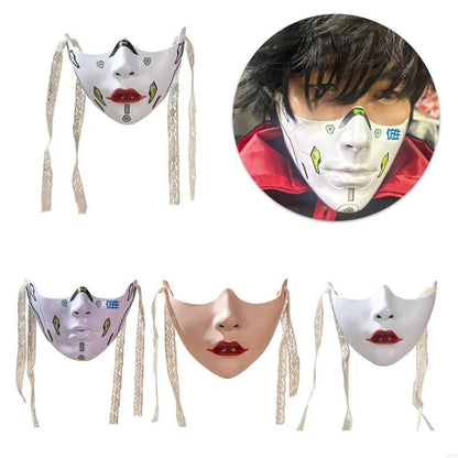 Y88A Mechanical Half Face Mask Masquerade Mask for Womens Men Aesthetics Mask Gifts