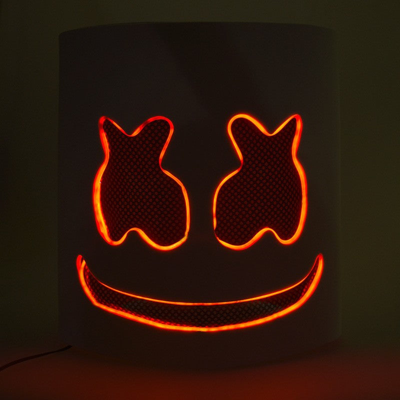 Fashion Luminous LED Mask DJ Costumes Accessories Glow Supplies Neon Light Marshmallow Mask For Music Festival Nightclub Dance