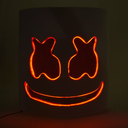 Fashion Luminous LED Mask DJ Costumes Accessories Glow Supplies Neon Light Marshmallow Mask For Music Festival Nightclub Dance