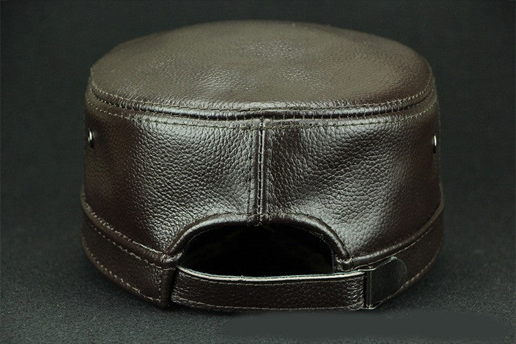 Winter Genuine Leather Flat-Top Cap | Men's Casual Cowhide Baseball Cap Lightweight and Breathable Classic Timeless Design