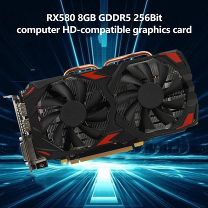 RX580 8G 256Bit Graphics Card GDDR5 Memory Video Gaming Card Dual Cooling Fan PCIE3 0x16 for Desktop Computer Card
