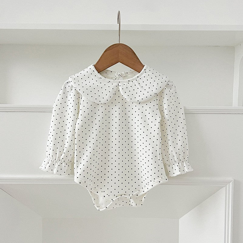 Newborn Christmas Red Clothes Autumn Kids Baby Girls Sweet Petal Collar Princess Rompers Infant New Baby Girls Rompers Clothes