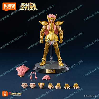 Novos Blokees Saint Seiya Champion Version Camus de Aquário Hyoga de Cisne Bonecos de Ação Kit de Montagem Modelo Coleção de Estatuetas